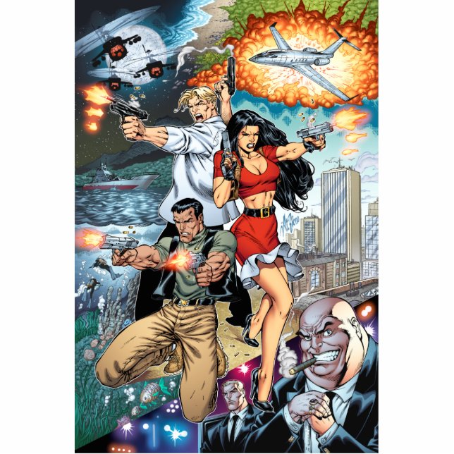 B@stard Stew Action Comic Art van Al Rio Staand Fotobeeldje (Voorkant)