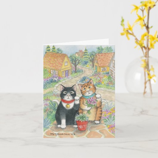 B & T #51 Neighborly Hello Note Kaart (Gele Bloem)