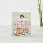 B & T #52A Baby Meisje Welkomstbericht Kaart (Voorkant)