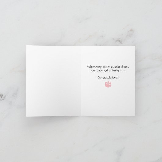 B & T #52A Baby Meisje Welkomstbericht Kaart (Binnen)