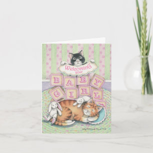 B & T #52A Baby Meisje Welkomstbericht Kaart