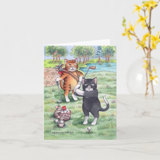 B & T #55 Golf Verjaardagsbriefje Kaart (Gele Bloem)