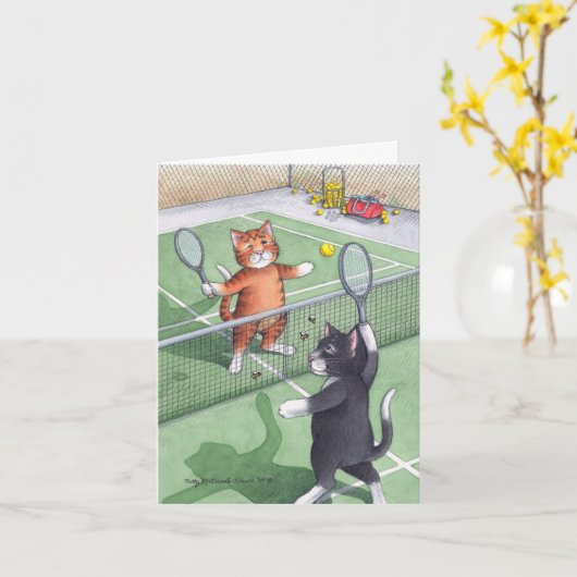 B & T #56 Tennis Verjaardagsnota Kaart (Gele Bloem)