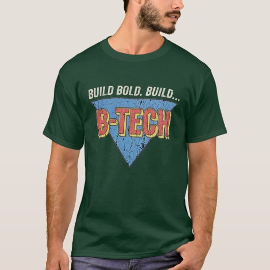 B-Tech Bouw Moedige Retro Driehoek T-shirt (Voorkant)