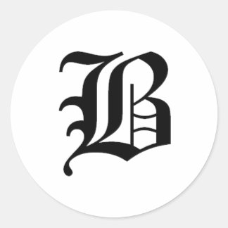 B-tekst Oudengels Ronde Sticker