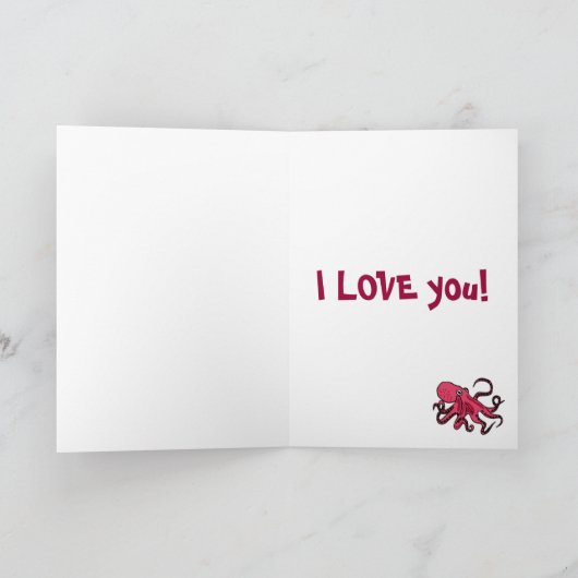 B.V. - Funny Octopus Love Kaart (Binnen)