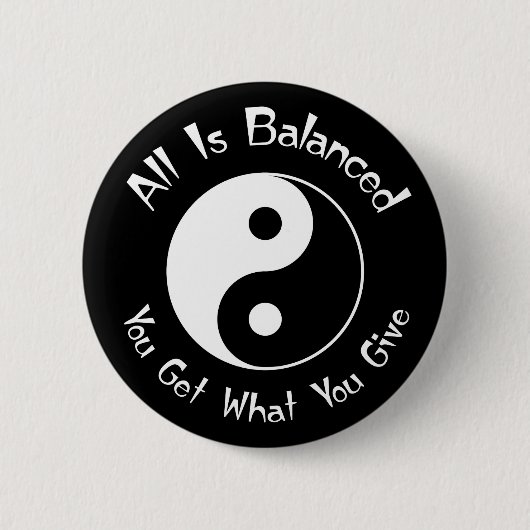 B & van W de Button van Yin Yang van het Saldo (Voorkant)