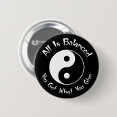 B & van W de Button van Yin Yang van het Saldo (Voorkant /achterkant)