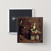 B. vindt Pamela het schrijven, illustratie van Ric Vierkante Button 5,1 Cm (Voorkant /achterkant)