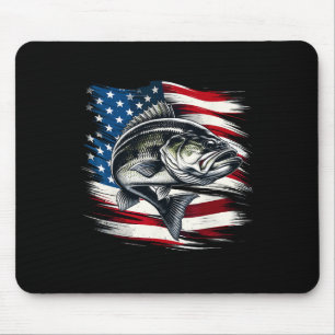 B Vis Usa Vlag Visser 4 juli Vissen  Muismat