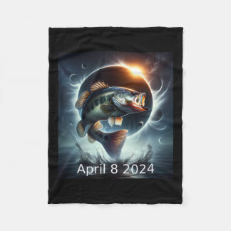 B Vis Zonsverduistering 8 april 2024 Fleece Deken