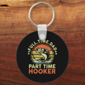 B Vissen Vader Dag Grappig Fulltime Vader Parttime Sleutelhanger (Voorkant)
