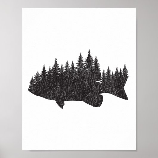 B Visserijbos - Grootbekbaars Kleurbaars Visser Poster (Voorkant)