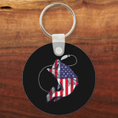 B Vist Amerikaanse vlag patriottische vierde van J Sleutelhanger (Voorkant)