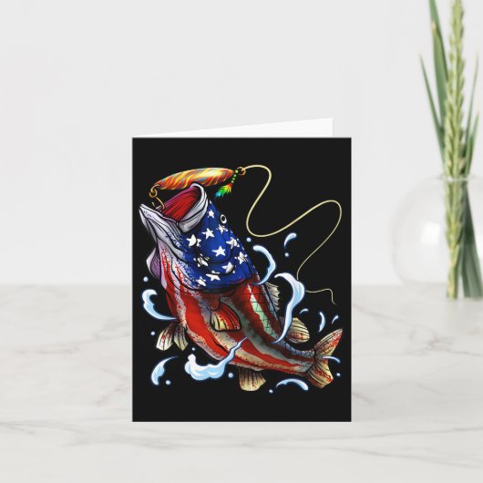 b Vist vis Amerikaanse vlag vader vierde van Kaart (Voorkant)
