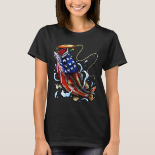 b Vist vis Amerikaanse vlag vader vierde van T-shirt