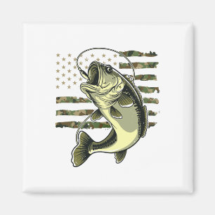 B Visvangst USA Amerikaanse Vlag Camouflage Visser Magneet