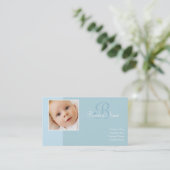 B voor Baby Blue Visitekaartjes (Staand voorkant)