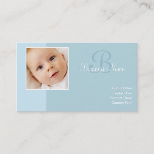 B voor Baby Blue Visitekaartjes (Voorkant)