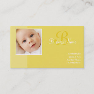 B voor Baby gele Visitekaartjes