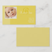 B voor Baby gele Visitekaartjes (Voorkant / Achterkant)