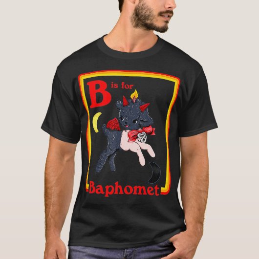 B voor Baphomet Satanic Cute Devil Retro  SA T-shirt (Voorkant)