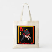 B voor Baphomet Satanic Cute Devil Retro SA Tote Bag (Achterkant)