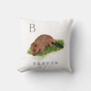 B voor Beaver Kussen