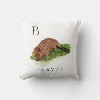 B voor Beaver Kussen