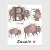 B voor Bison-Stickers Sticker (Vel)