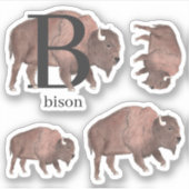 B voor Bison-Stickers Sticker (Voorkant)