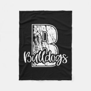 B voor Bulldogs School Sport Fan Team Spirit Fleece Deken