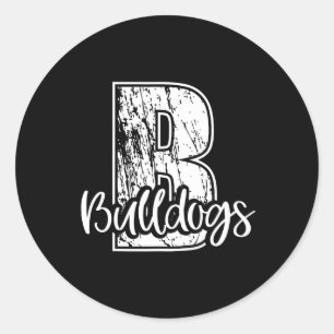 B voor Bulldogs School Sport Fan Team Spirit Ronde Sticker