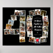 B & W 40th Anniversary 40 Years Foto Collage Poste Poster (Voorkant)