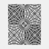 B & W 4 vierkante spiegelbeeld Fleece Deken (Voorkant)