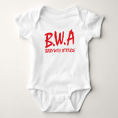 B.W.A. Baby met T-Shirt-ontwerp van hoogte Romper (Voorkant)