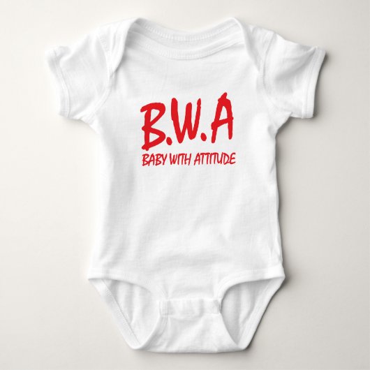 B.W.A. Baby met T-Shirt-ontwerp van hoogte Romper (Voorkant)