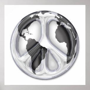 B&W Aardvredesteken Poster