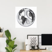 B&W Aardvredesteken Poster (Thuiskantoor)