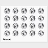B&W Aardvredesteken Ronde Sticker (Vel)
