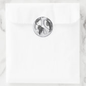 B&W Aardvredesteken Ronde Sticker (Tas)
