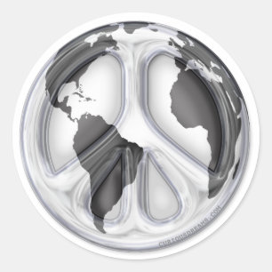 B&W Aardvredesteken Ronde Sticker