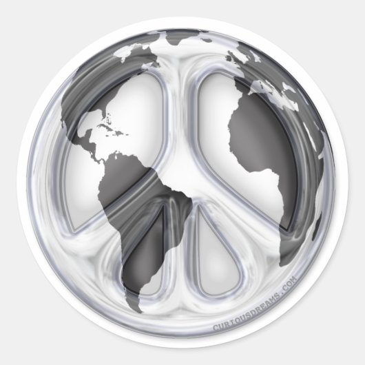 B&W Aardvredesteken Ronde Sticker (Voorkant)