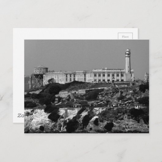 B&W Alcatraz Briefkaart (Voorkant / Achterkant)