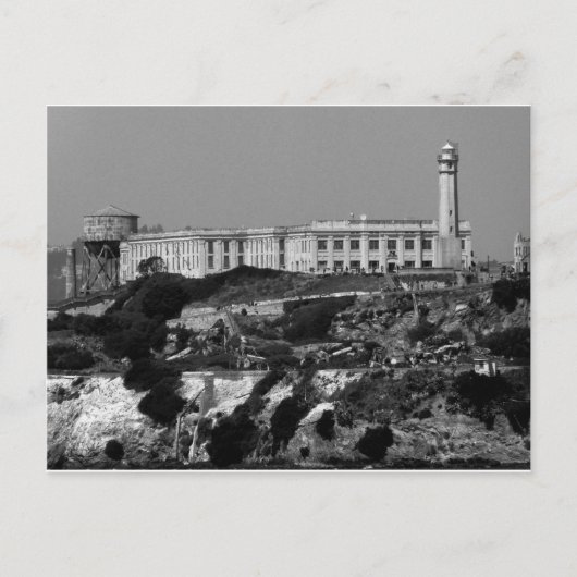 B&W Alcatraz Briefkaart (Voorkant)