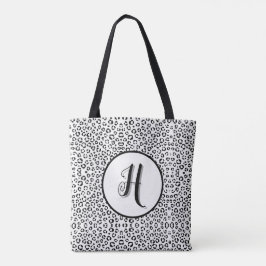 B&W Animal Print (Aanpassen) Sherpa Deken Tote Bag