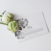 B&W Antiek  Romantische Floral Wedding RSVP Kaartje