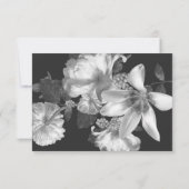 B&W Antiek  Romantische Floral Wedding RSVP Kaartje (Achterkant)
