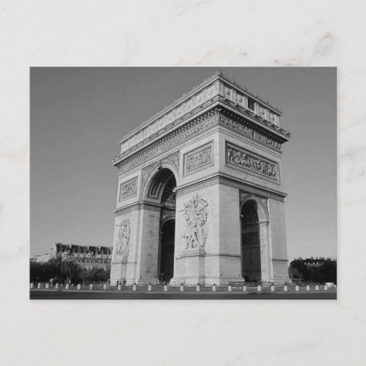 B&W Arc de Triomphe 3 Briefkaart (Voorkant)