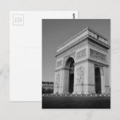 B&W Arc de Triomphe 3 Briefkaart (Voorkant / Achterkant)